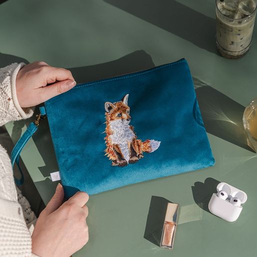 Vyšívaná kosmetická taška Wrendale Designs "Daydreamer" - Liška
