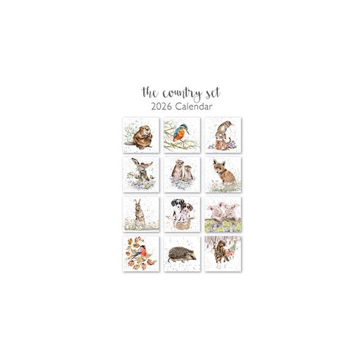 Kuchyňský kalendář 2026 Wrendale Designs "The Country Set" - Divoká zvířata a mazlíčci