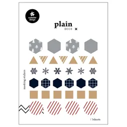 Samolepky Suatelier "Plain. 13", 3 archy - Vzorované tvary zimní