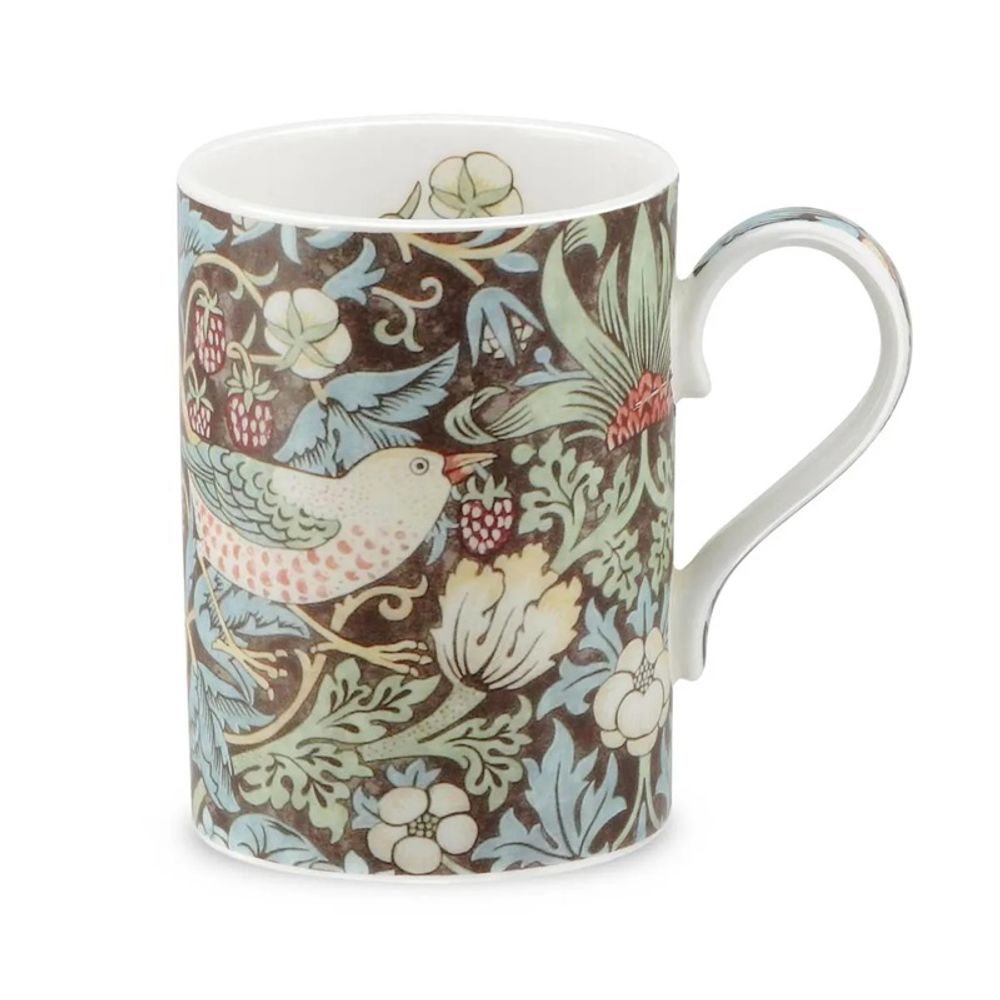 Royal Worcester Porcelánový hrnek Morris & Co. "Strawberry Thief", 0,35 l - Ptáček, hnědý