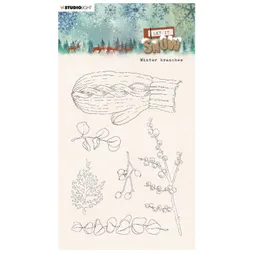 Gelová razítka Studio Light "Let it Snow", 6 ks - Větvičky