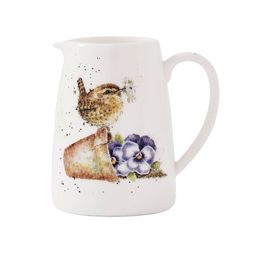 Porcelánový džbán na květiny Wrendale Designs "Pottering About" - Střízlík