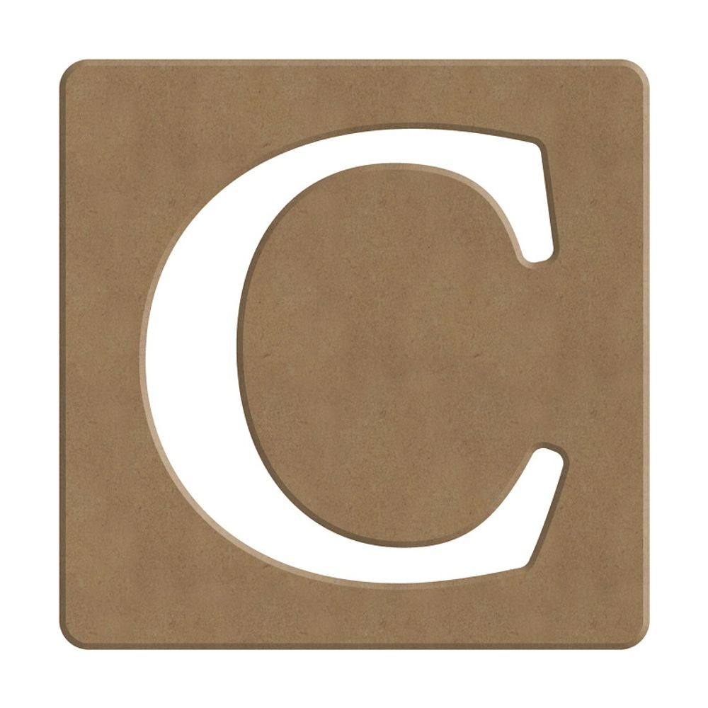 Gomille Dřevěný výřez k dekoraci Gomille, 10 cm - Scrabble abeceda - VYBERTE PÍSMENO - Dřevěný výřez k dekoraci Gomille, 10 cm - Scrabble písmeno C