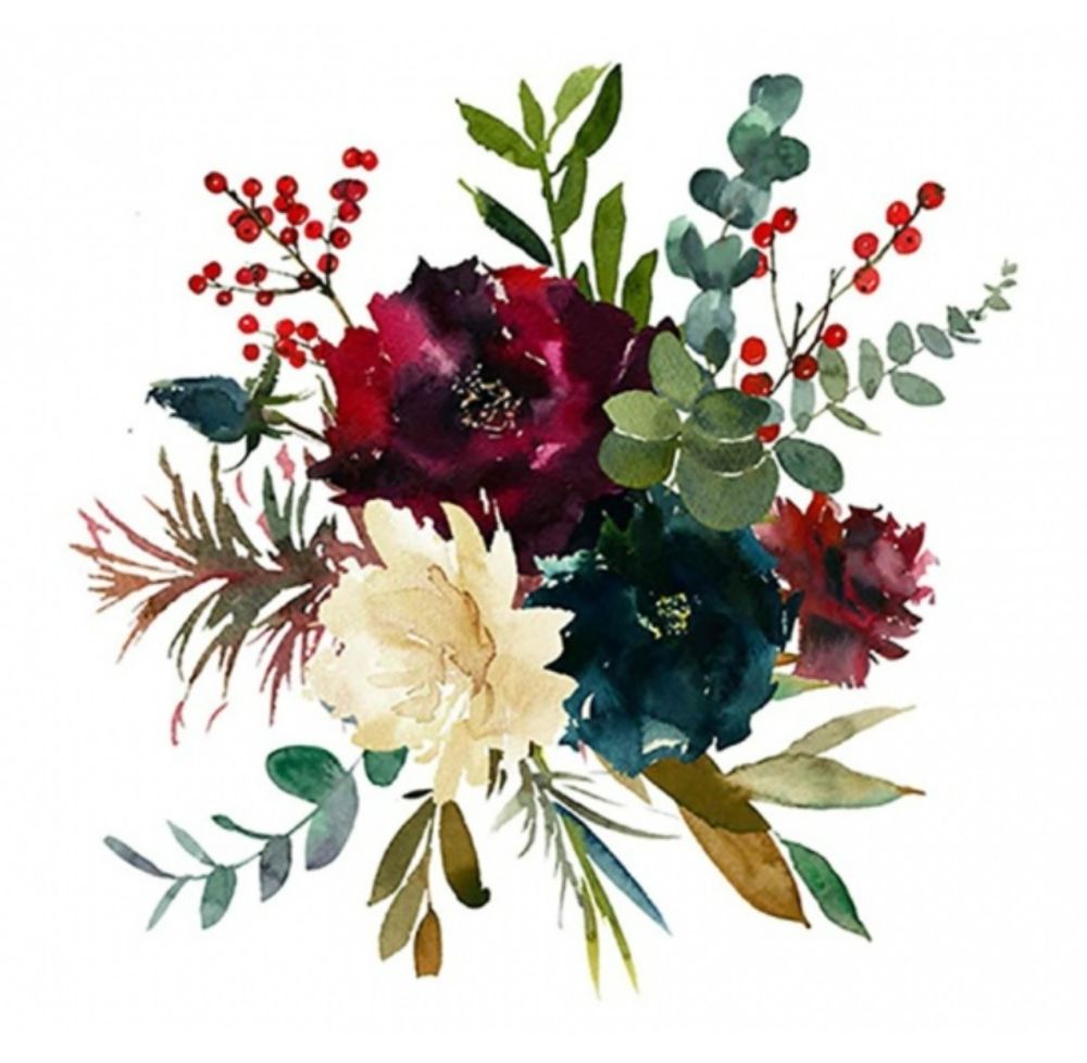 Rýžový papír Cadence v roli 30 x 30 cm - Kytice s eukaliptem Aladine