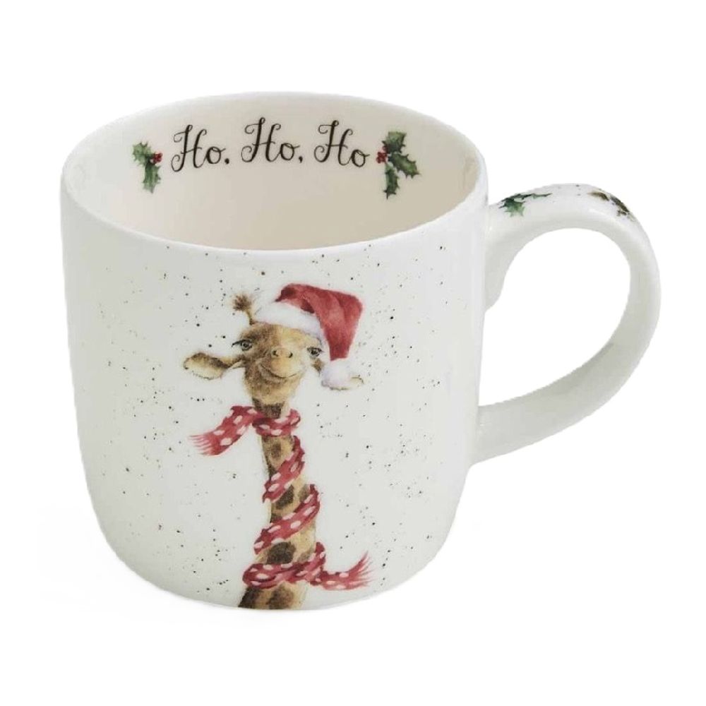 Royal Worcester Vánoční porcelánový hrnek Wrendale Designs, "Ho Ho Ho", 0,31 l - Žirafa