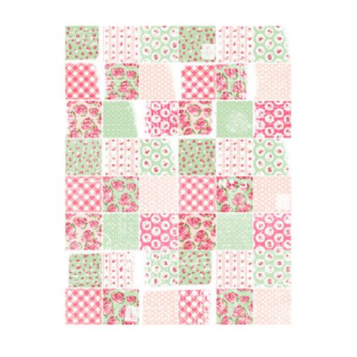 Rýžový papír Cadence, A4 - Růžový patchwork