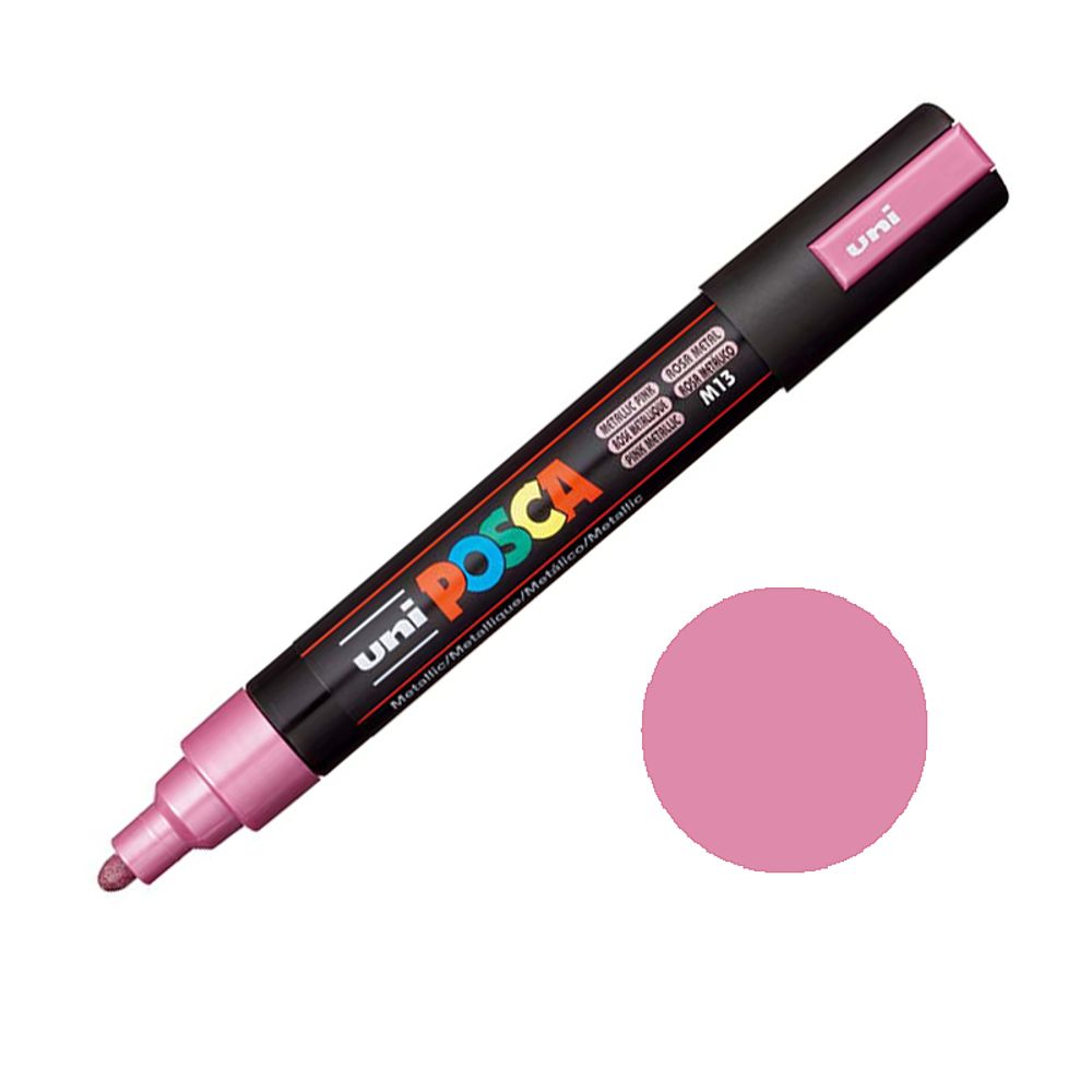 Levně Posca Akrylový fix Posca PC-5M - VYBERTE ODSTÍN - Akrylový fix Posca PC-5M - metalický růžový