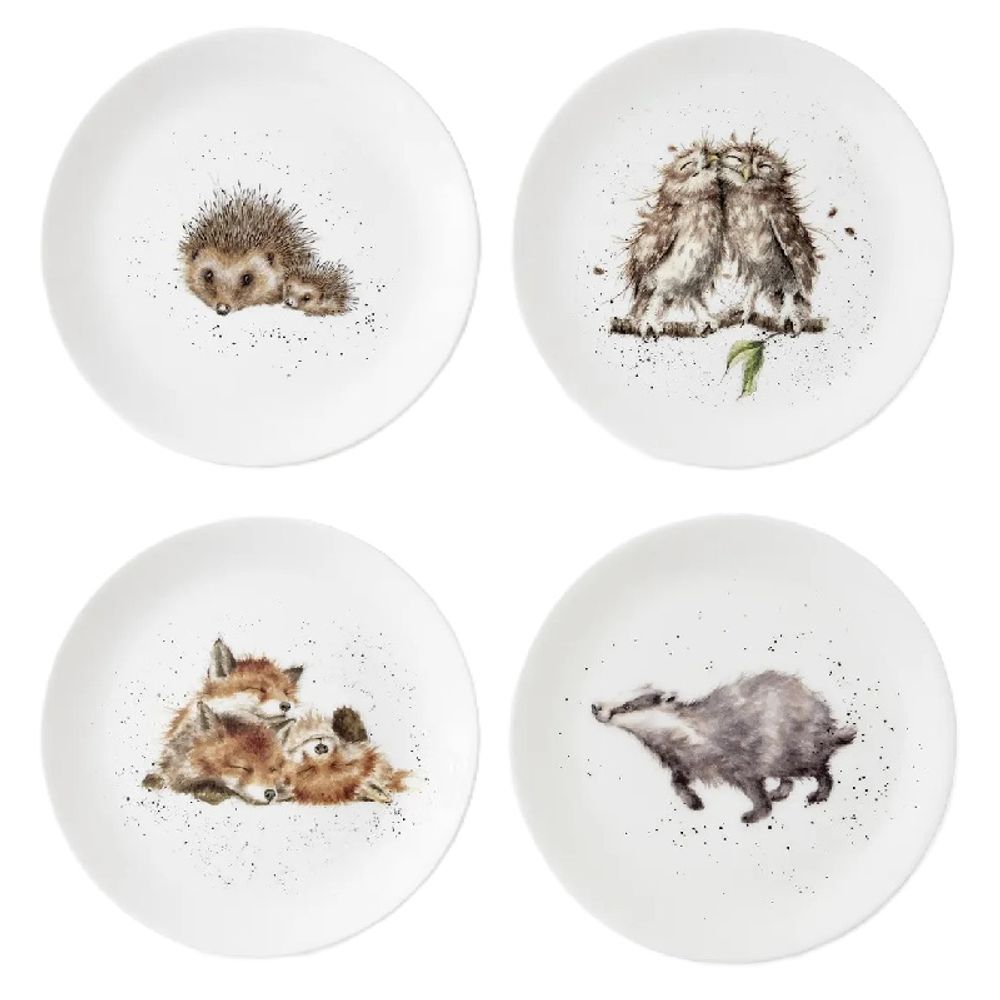 Wrendale Designs Porcelánové talíře Wrendale Designs, 4 ks - Lesní zvířata