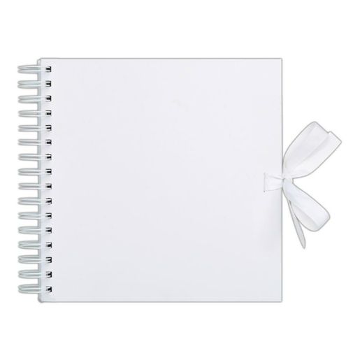 Kroužkové scrapbookové album, 30x30 cm, 42 l. - bílé se stuhou
