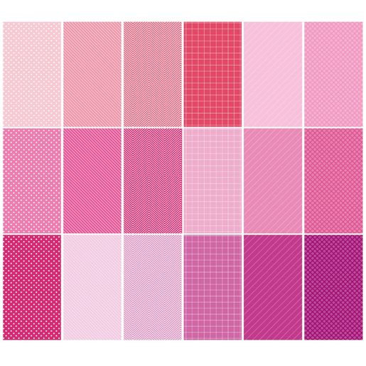 Blok vzorovaných papírů Studio Light, A5, 36 l. - odstíny růžové