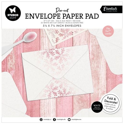 Základy obálek v bloku Studio Light, 25 l. - Obálky 5”x7” (12,7x17,8 cm)
