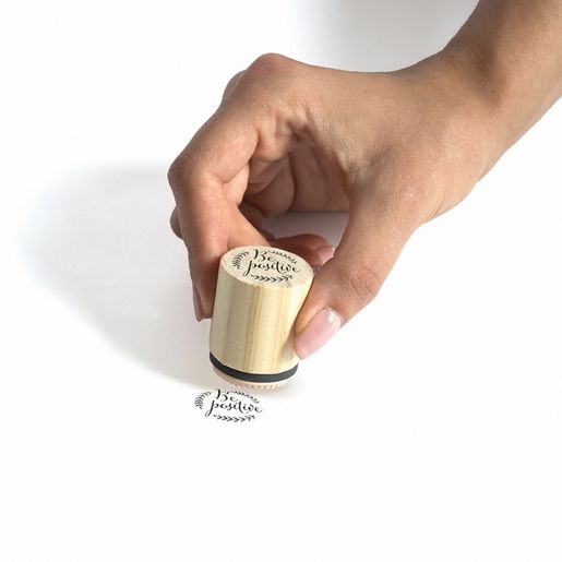 Dřevěné razítko Aladine, kulaté, 3 cm - Jen pro tebe FR