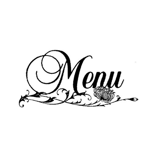 Dřevěné razítko Aladine, vel. D - Menu s květinou