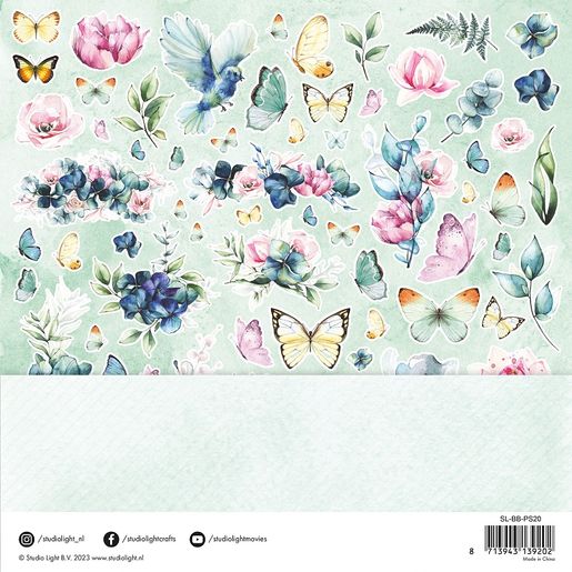 Scrapbooková sada Studio Light "Blooming Butterfly", 30,5x30,5 cm 