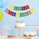Dřevěný výřez k dekoraci Gomille, závěsný, 13 ks - Nápis Happy Birthday