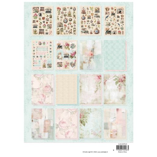 DIY Blok s výseky Studio Light "Shabby Chic", A4, 32 l. - Rozkvetlý vintage