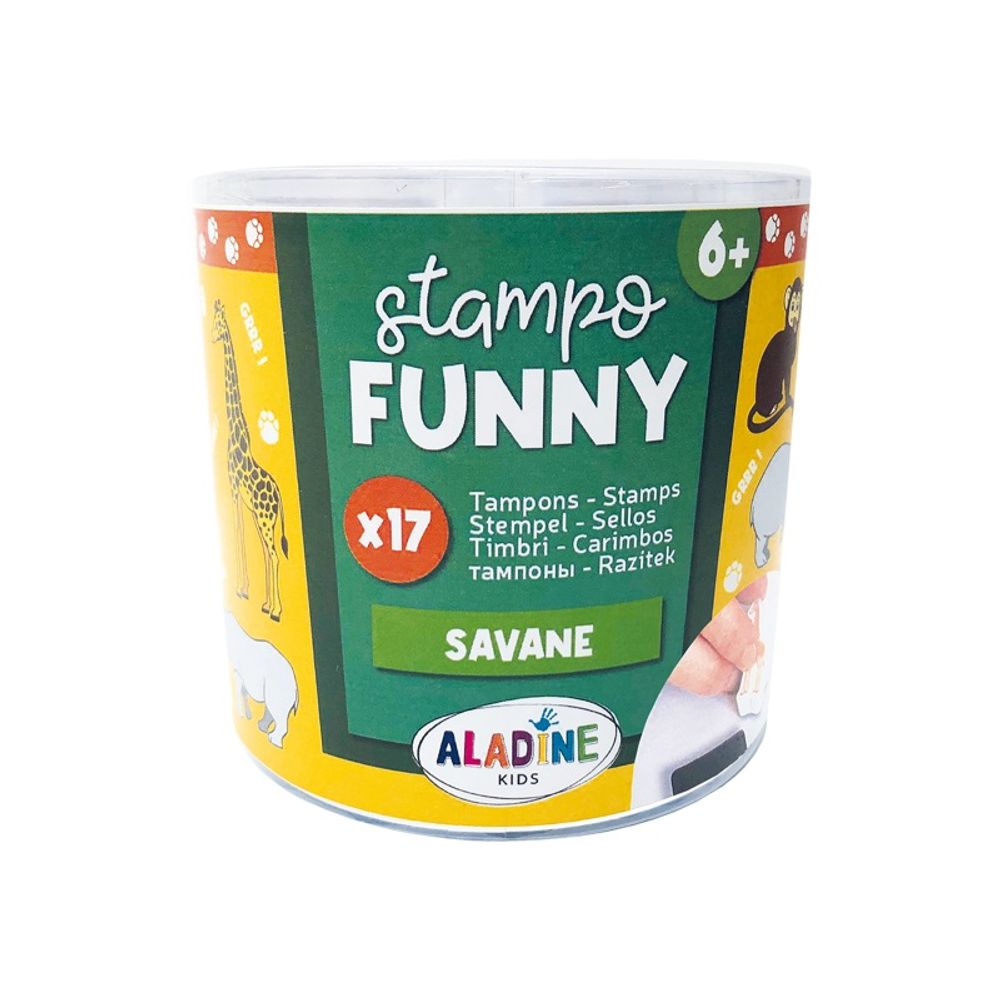 Levně Aladine Dětská razítka Aladine Stampo Funny, 17 ks - Safari