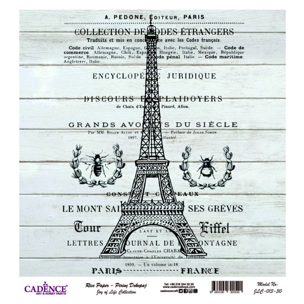 Cadence Rýžový papír Cadence, 30x30 cm - Tour Eiffel