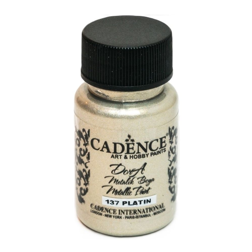 Cadence Metalická akrylová barva Cadence Dora Metallic, 50 ml - VYBERTE ODSTÍN - Metalická akrylová barva Cadence Dora Metallic, 50 ml - platinum, platinová