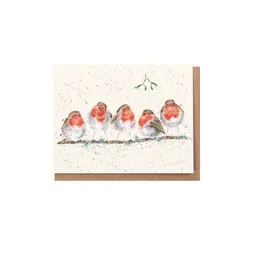 Dárková kartička Wrendale Designs "Tis The Season" - Červenky, vánoční