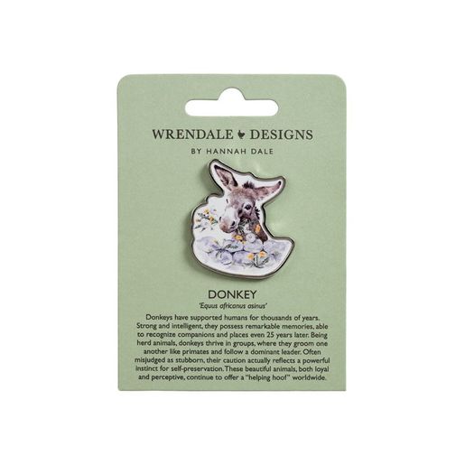Kovová brož Wrendale Designs "Fine and Dandy" - Oslík