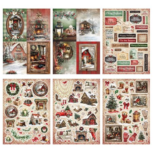 Kreativní blok s výseky Studio Light "Cottage Christmas", A4, 28 l. - Vánoce na chatě
