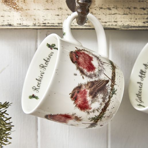 Vánoční porcelánový hrnek Wrendale Designs "Rockin