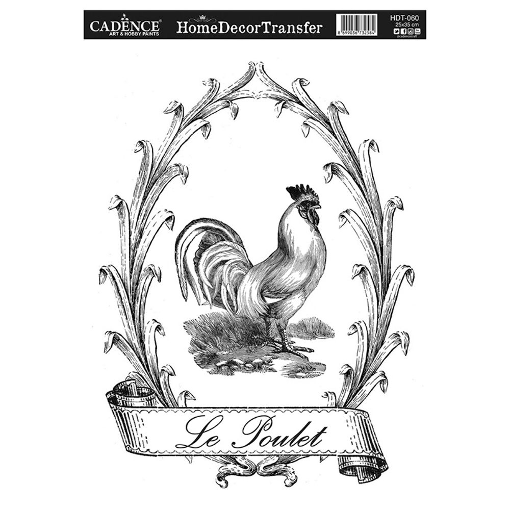 Levně Cadence Transferový obrázek Cadence Home Deco, 25x35 cm - Kohout