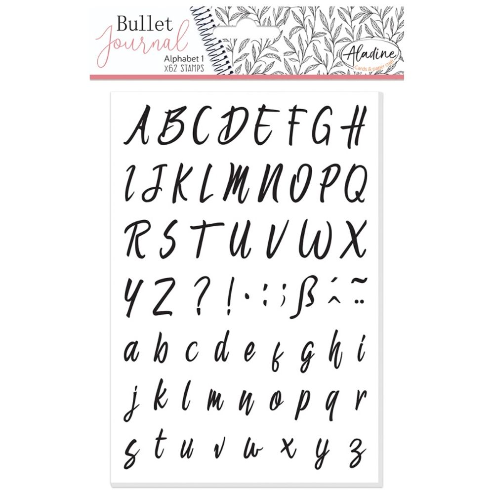 Razítka Aladine Stampo BULLET JOURNAL 62 ks - Abeceda kurzíva Aladine