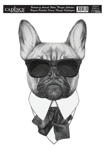 Nažehlovací nálepka, pes s brýlemi - 21 x 30 cm