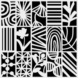 Šablona TCW - Botanical Rectangles - VYBERTE VELIKOST