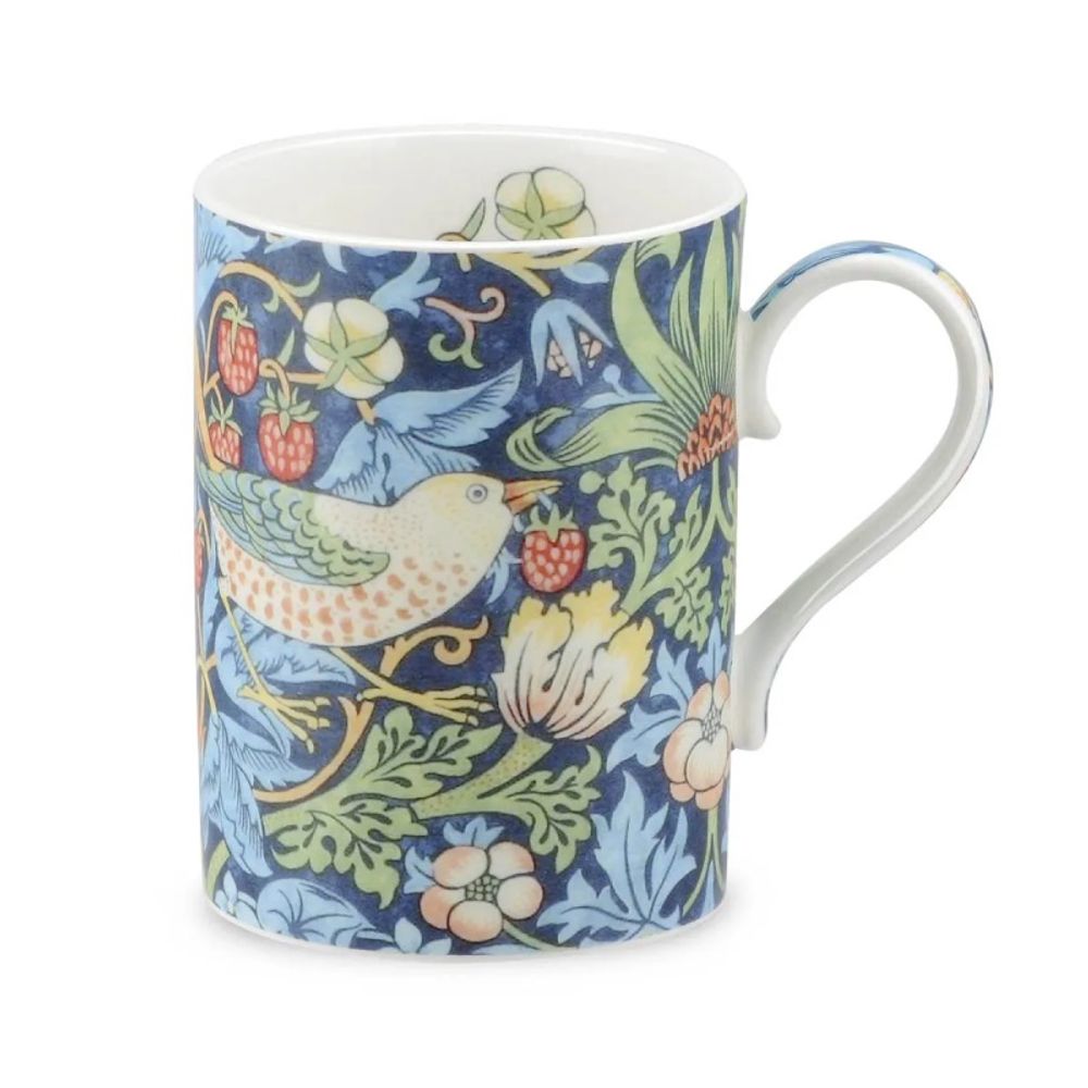 Royal Worcester Porcelánový hrnek Morris & Co. "Strawberry Thief", 0,35 l - Ptáček, modrý