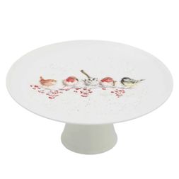 Vánoční porcelánový podnos na dorty a cukroví Wrendale Designs, 25x11 cm - Ptáčci