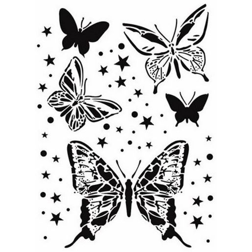 Šablona Cadence, 21x30 cm - Motýlci ve hvězdách