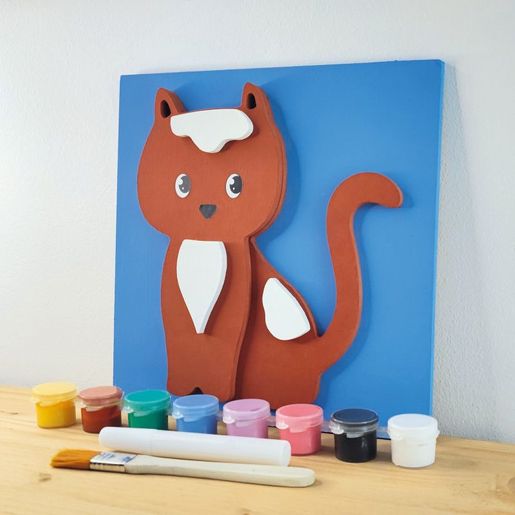 Dřevěný obrázek k dotvoření Aladine - Kočka