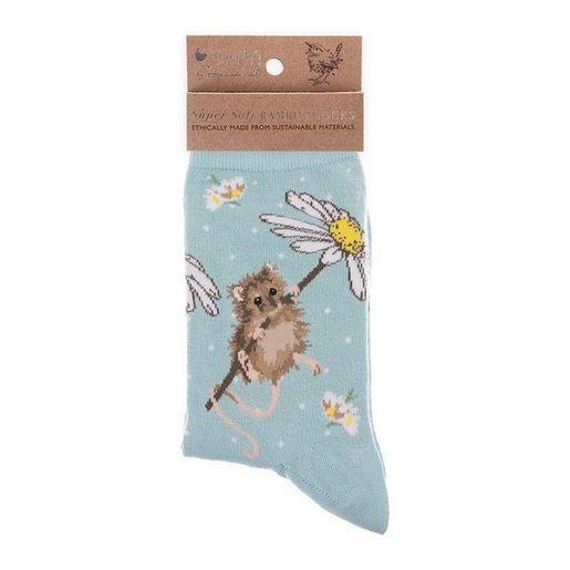 Bambusové ponožky Wrendale Designs "Oops a Daisy" - Myška