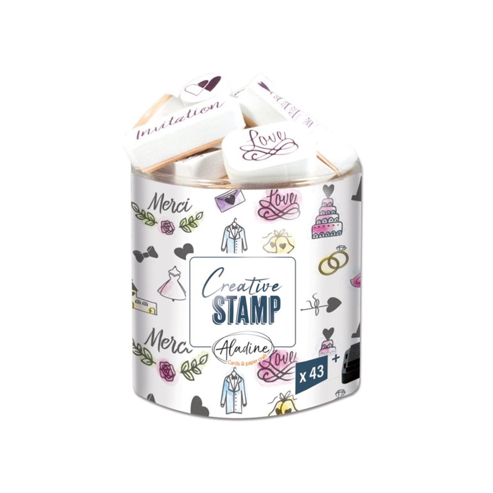 Razítka Stampo Scrap Svatba 43 ks Aladine