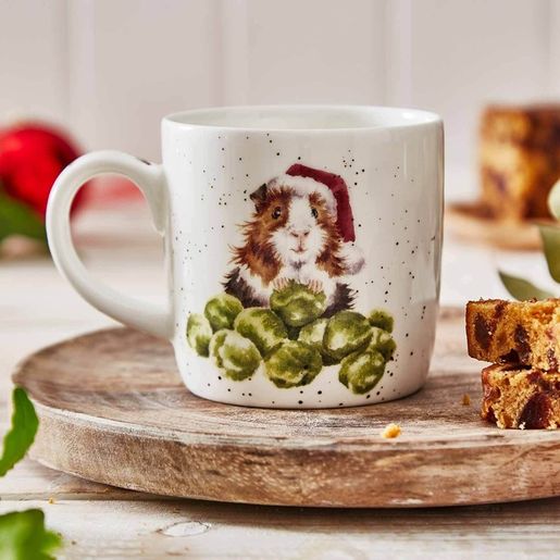 Vánoční porcelánový hrnek Wrendale Designs "Sprouts", 0,31 l - Morče