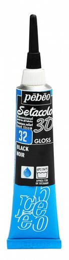 Textilní kontura gloss, 20ml - lesklá černá