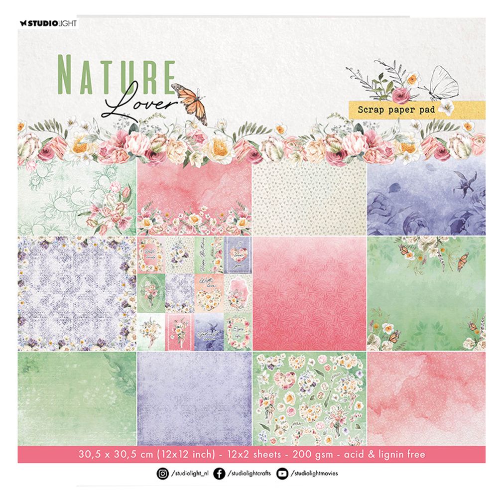 Levně Studio Light Scrapbookový blok Studio Light "Nature Lover“, 30,5x30,5 cm, 36 l.