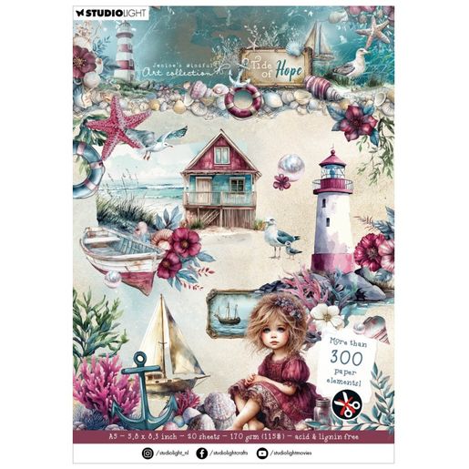 Blok s papírovými výseky Studio Light "Tide of Hope", A5, 20 l.
