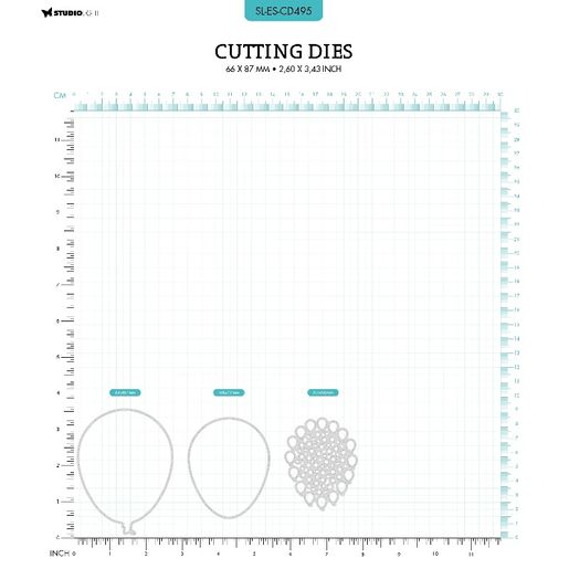 Vyřezávací šablony na chrastidlo Studio Light, 3 ksks -Balónek
