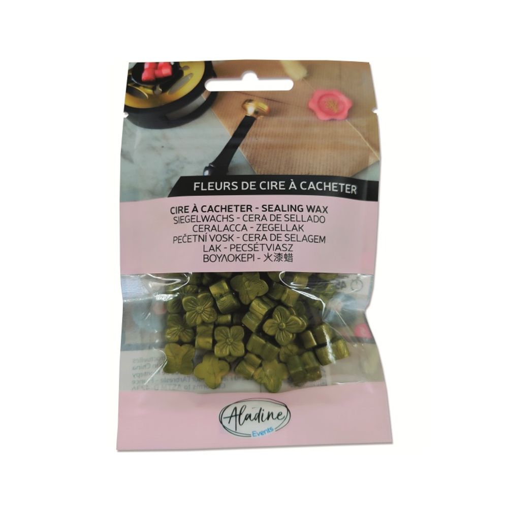 Aladine Pečetní vosk granulovaný Aladine - perleťový - VYBERTE ODSTÍN - Pečetní vosk granulovaný Aladine - vert olive nacré, perleťový olivový
