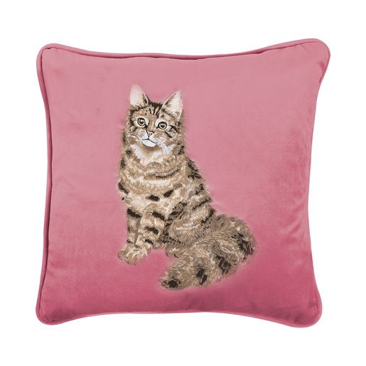 Vyšívaný polštář Wrendale Designs "Feline Fabulous", 40x40 cm - Kočka