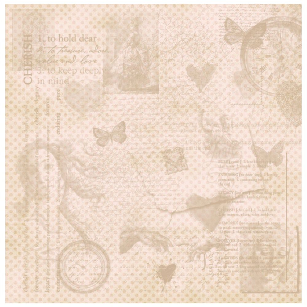 Reprint Scrapbookový papír Reprint, 12"x12" (30,5x30,5 cm) - Cherish