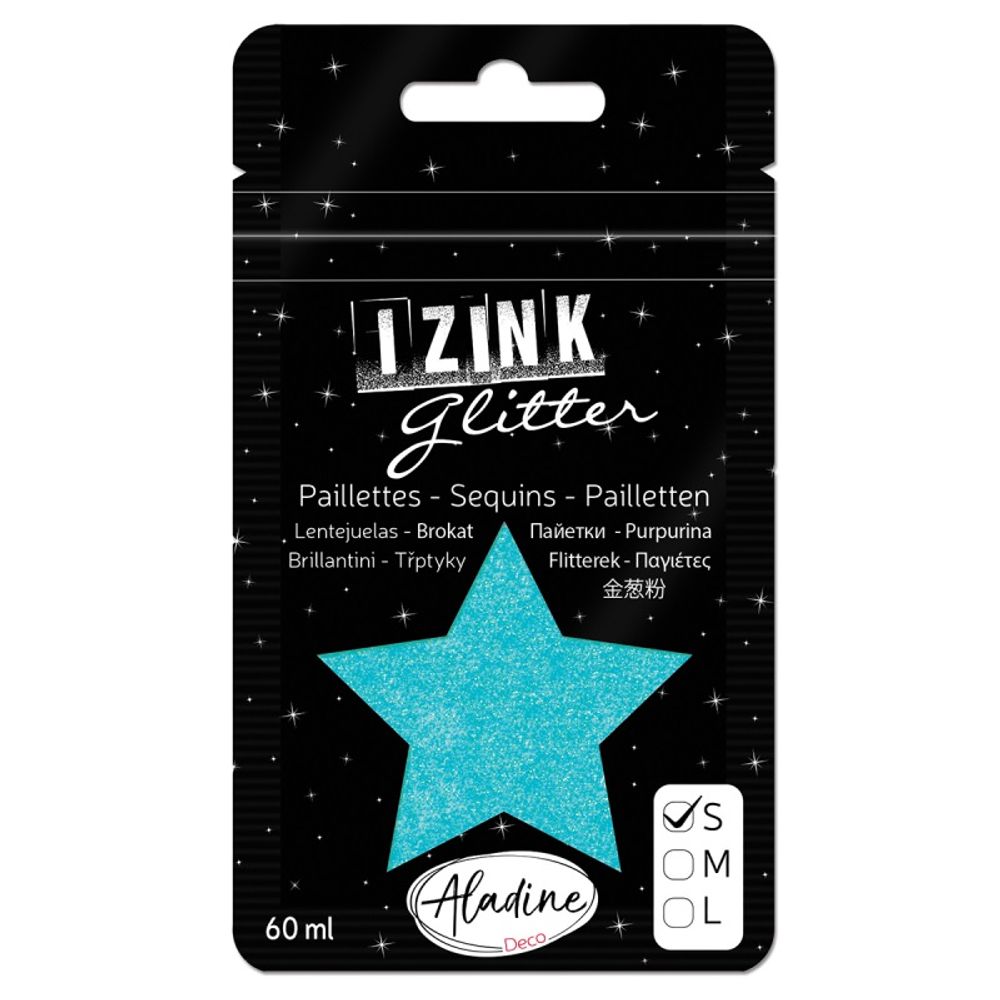 Třpytky Aladine Izink glitter 60 ml vel. S - bleu clair světle modrá Aladine
