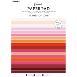 Blok barevných papírů Studio Light "Shades of Love", A4, 36 l. - odstíny červené a růžové