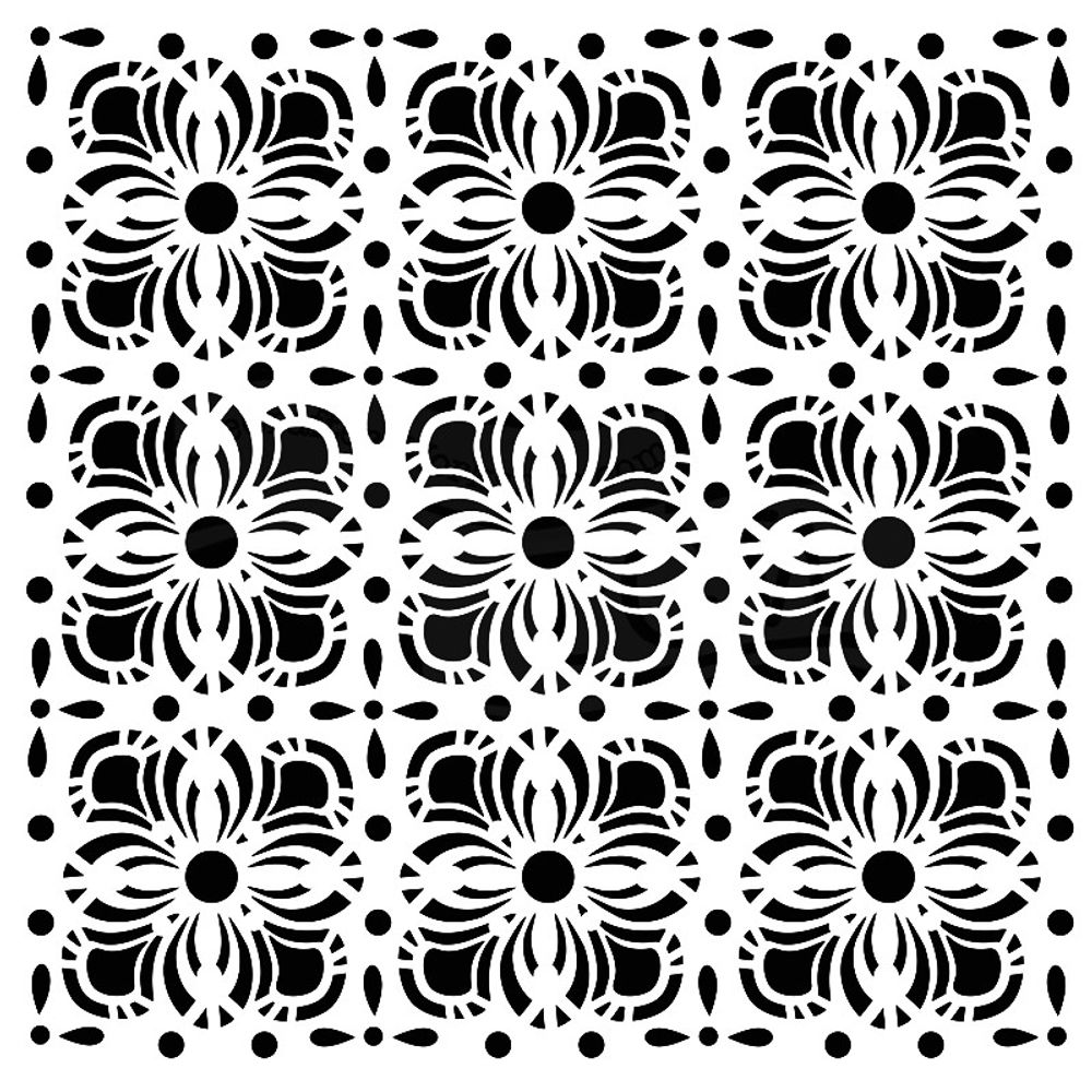 Levně The Crafter´s Workshop Šablona TCW 12"x12" (30,5x30,5 cm) - Flower Tiles