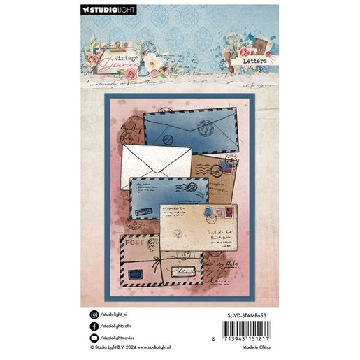 Gelové razítko Studio Light "Vintage Diaries", 6,2x9,3 cm - Dopisy