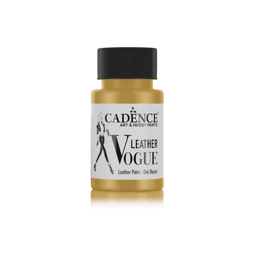 Levně Cadence Barva na kůži Cadence Leather Vogue, 50 ml - VYBERTE ODSTÍN - Metalická barva na kůži Cadence Leather Vogue, 50 ml - gold, zlatá